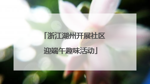 浙江湖州开展社区迎端午趣味活动